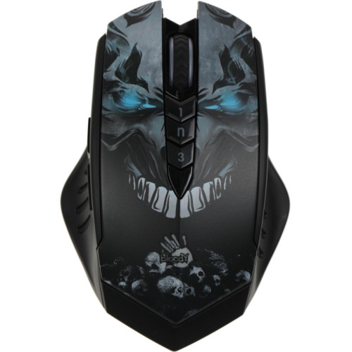 Мышь A4Tech Bloody R80 Plus Skull черный/рисунок оптическая 5000dpi беспров. USB 7but (R80 PLUS (SKULL))