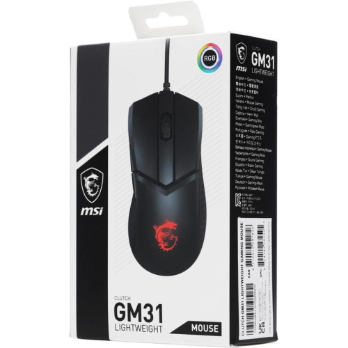 Мышь MSI Clutch GM31 Lightweight черный оптическая 12000dpi USB 4but (S12-0402080-CLA) Мышь MSI Clutch GM31 Lightweight черный оптическая 12000dpi USB 4but (S12-0402080-CLA)