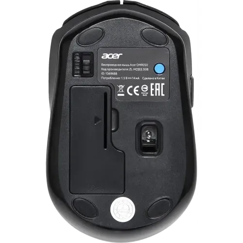 Мышь Acer OMR050 черный оптическая 1600dpi беспров. BT/Radio USB 6but (ZL.MCEEE.00B)