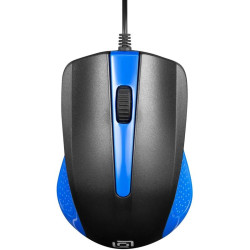 Мышь Oklick 225M черный/синий оптическая 1200dpi USB 3but (288233)
