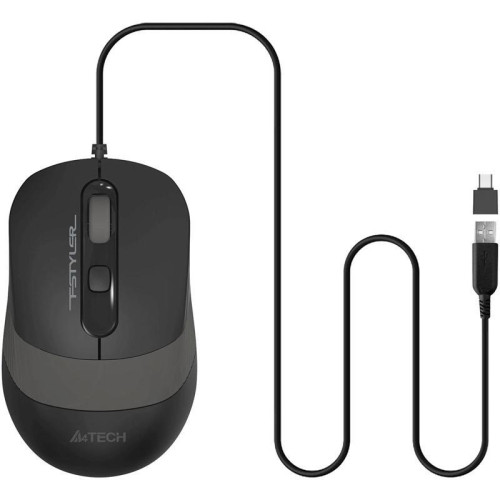 Мышь A4Tech Fstyler FM10ST серый/черный оптическая 1600dpi silent USB для ноутбука 3but (FM10ST GREY)