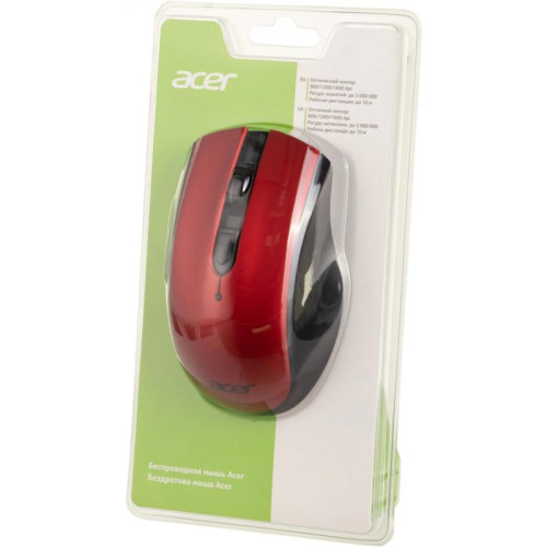 Мышь Acer OMR032 черный/красный оптическая 1600dpi беспров. USB 3but (ZL.MCEEE.009)