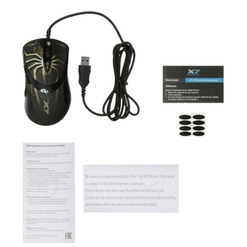 Мышь A4Tech Oscar Editor XL-747H коричневый/рисунок лазерная 3600dpi USB2.0 6but (XL-747H (BROWN SPIDER))