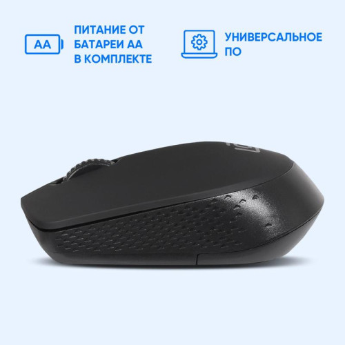 Мышь Oklick 486MW черный оптическая 1600dpi беспров. USB для ноутбука 3but (1196555)