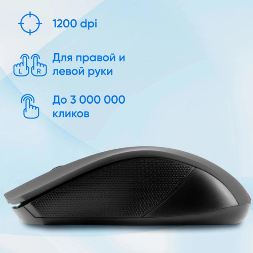 Мышь Oklick 615MW черный/синий оптическая 1200dpi беспров. USB для ноутбука 3but (412862)