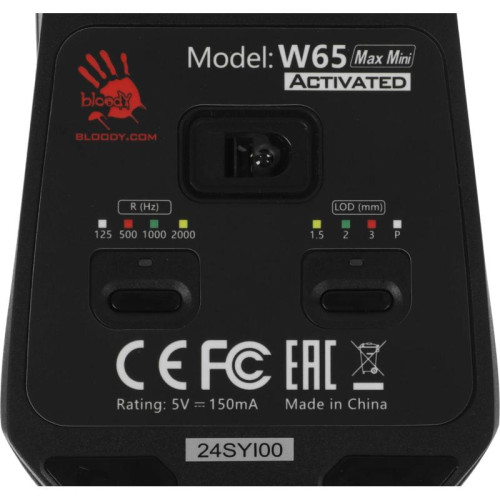 Мышь A4Tech Bloody W65 Max Mini черный оптическая 12000dpi USB 9but (W65 MAX MINI STONE BLACK)