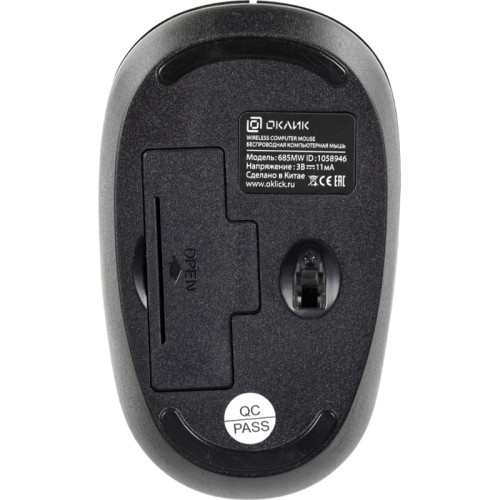 Мышь Oklick 685MW черный оптическая 1200dpi беспров. USB для ноутбука 3but (1058946)