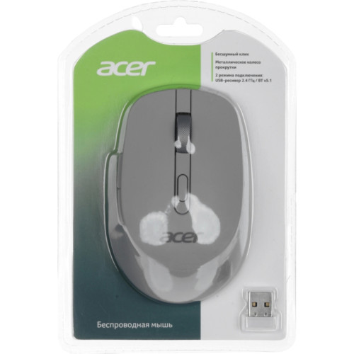 Мышь Acer OMR310 темно-серый оптическая 1600dpi беспров. BT/Radio USB 7but (ZL.MCECC.032) Мышь Acer OMR310 темно-серый оптическая 1600dpi беспров. BT/Radio USB 7but (ZL.MCECC.032)