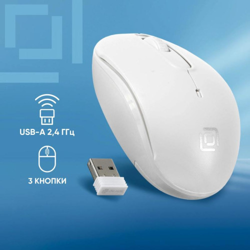 Мышь Oklick 505MW белый оптическая 1000dpi беспров. USB для ноутбука 3but (1018257)
