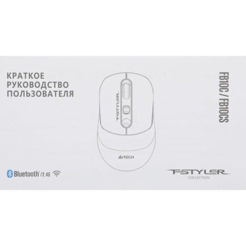 Мышь A4Tech Fstyler FB10CS черный оптическая 2000dpi silent беспров. BT/Radio USB 4but (FB10CS USB STONE BLACK)