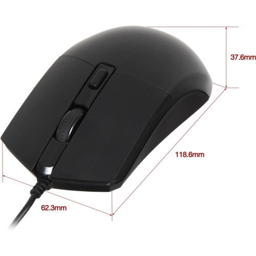 Мышь Oklick 207M черный оптическая 2400dpi USB 4but (1474598)