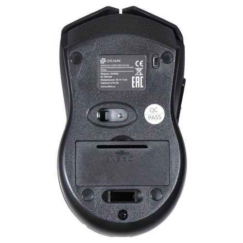 Мышь Oklick 495MW черный/золотистый оптическая 1600dpi беспров. USB для ноутбука 6but (998168)