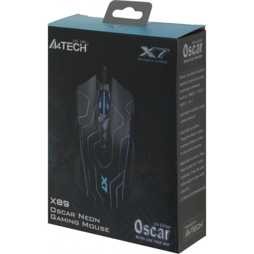 Мышь A4Tech X89 Maze черный оптическая 2400dpi USB 8but (X89 (MAZE))
