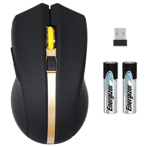 Мышь Oklick 495MW черный/золотистый оптическая 1600dpi беспров. USB для ноутбука 6but (998168)