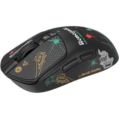 Мышь A4Tech Bloody R72 Ultra Duo черный/рисунок оптическая 20000dpi беспров. USB/USB-C 6but (R72 ULTRA DUO RENEGADEMIDNIGHT)