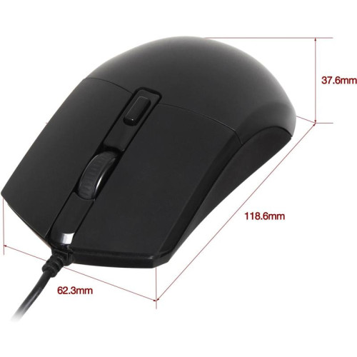 Мышь Oklick 207M черный оптическая 2400dpi USB 4but (1474598)