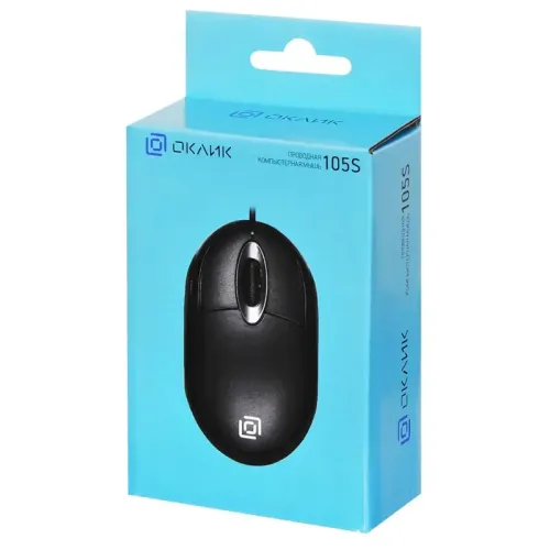 Мышь Oklick 105S черный оптическая 800dpi USB для ноутбука 3but (400941)