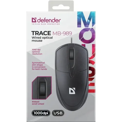 Мышь DEFENDER USB OPTICAL TRACE MB-989 BLACK 52989