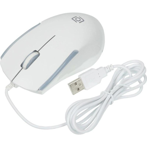 Мышь Oklick 245M белый оптическая 1000dpi USB 3but (471480)