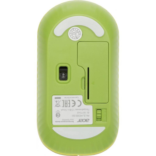 Мышь Acer OMR205 зеленый/желтый оптическая 1200dpi беспров. USB для ноутбука 3but (ZL.MCEEE.02J)
