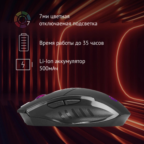 Мышь Oklick 780GW черный оптическая 3200dpi беспров. USB для ноутбука 6but (1903012)