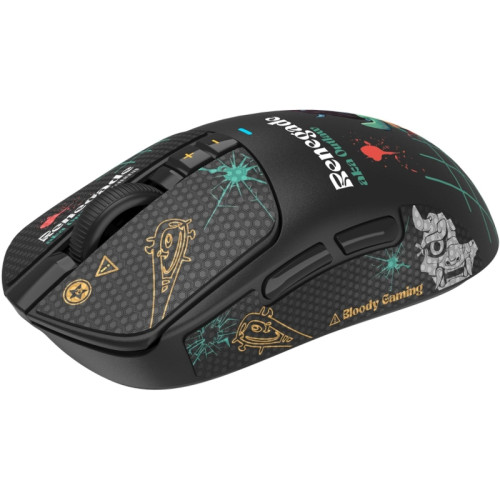 Мышь A4Tech Bloody R72 Ultra Duo черный/рисунок оптическая 20000dpi беспров. USB/USB-C 6but (R72 ULTRA DUO RENEGADEMIDNIGHT)