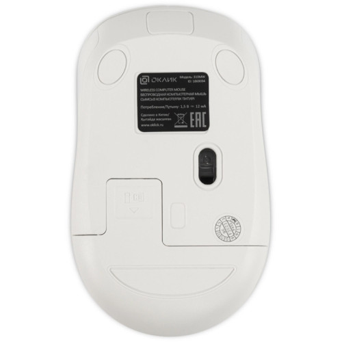 Мышь Oklick 310MW белый/синий оптическая 3200dpi беспров. USB для ноутбука 4but (1869094)