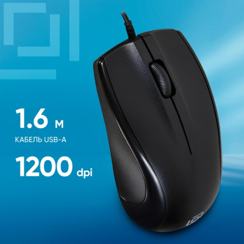 Мышь Oklick 185M черный оптическая 1200dpi USB для ноутбука 3but (945606)