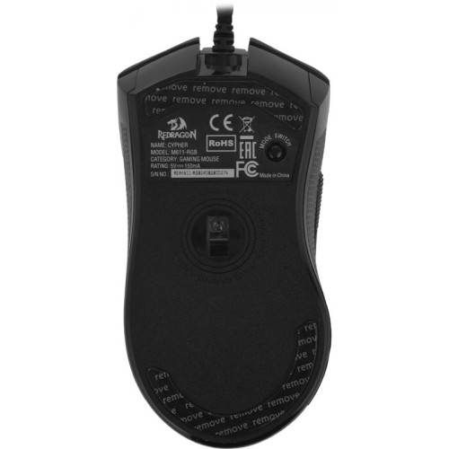 Мышь USB OPTICAL CYPHER BLACK RGB 72075 REDRAGON