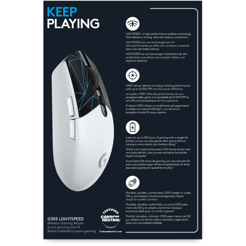 Мышь/ Logitech Mouse G305 Lightspeed  Wireless Gaming  LOL-KDA