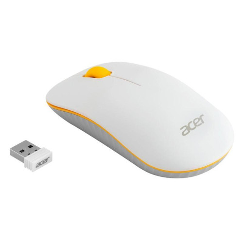 Мышь Acer OMR200 белый/желтый оптическая 1200dpi беспров. USB для ноутбука 3but (ZL.MCEEE.020)