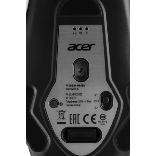 Мышь Acer Nitro OMR305 черный оптическая 3200dpi беспров. BT/Radio USB 6but (ZL.MCECC.020)