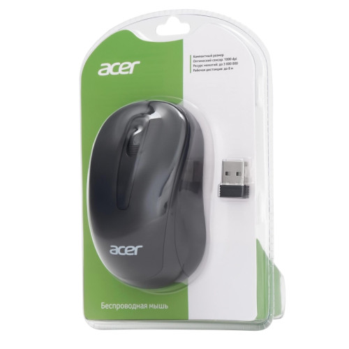 Мышь Acer OMR133 черный оптическая 1000dpi беспров. USB для ноутбука 3but (ZL.MCEEE.01G)