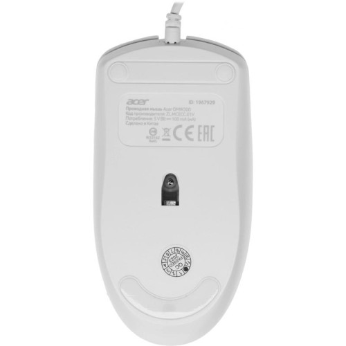 Мышь Acer OMW300 белый оптическая 1200dpi USB 3but (ZL.MCECC.01V)