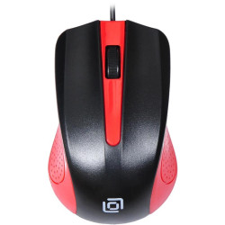 Мышь Oklick 225M черный/красный оптическая 1200dpi USB для ноутбука 3but (288237)