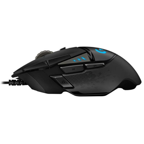 Мышь игровая Logitech Bad Pack G502 Hero16K черная, оптическая (Hero25K) , 100-25600dpi, 1мс, USB 2.1м, 11 кнопок (2 механика), RGB подсветка, утяжелители, под правую руку