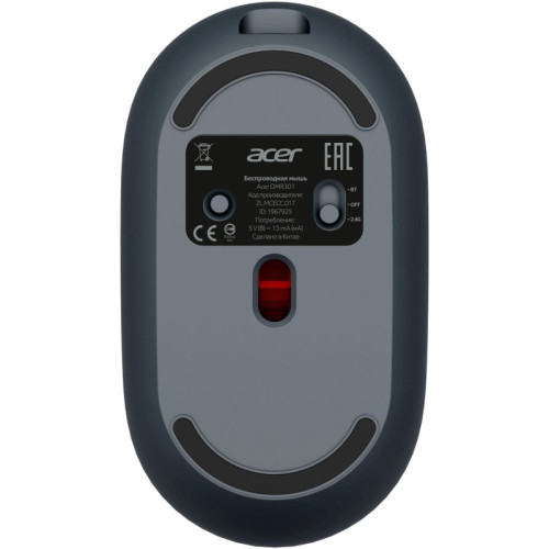 Мышь Acer OMR301 черный оптическая 1600dpi беспров. BT/Radio USB 4but (ZL.MCECC.01T)