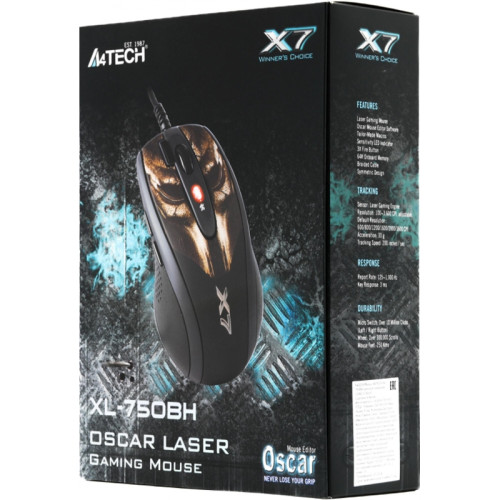 Мышь A4Tech XL-750BH рисунок лазерная 3600dpi USB2.0 6but