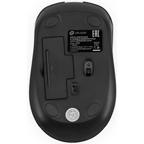Мышь Oklick 509MW black черный оптическая 1600dpi беспров. USB для ноутбука 4but (1885208)