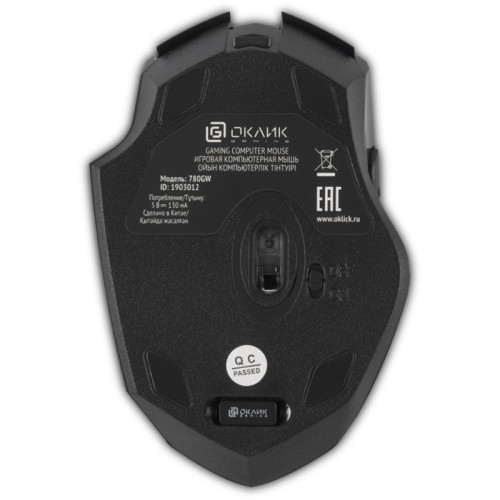 Мышь Oklick 780GW черный оптическая 3200dpi беспров. USB для ноутбука 6but (1903012)