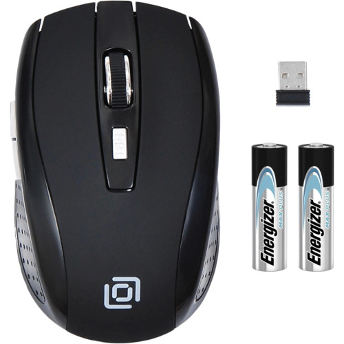 Мышь Oklick 455MW черный оптическая 1600dpi беспров. USB для ноутбука 6but (945818)