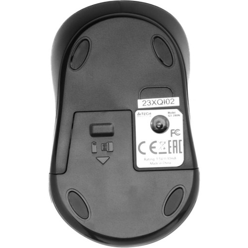 Мышь A4Tech G3-280N серый оптическая 1200dpi беспров. USB для ноутбука 3but
