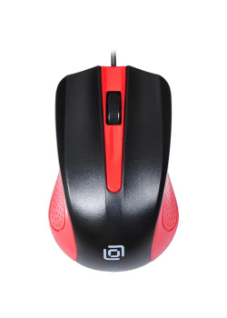 Мышь Oklick 225M черный/красный оптическая 1200dpi USB для ноутбука 3but (288237)