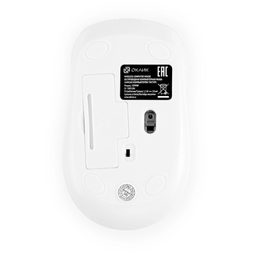 Мышь Oklick 509MW white белый оптическая 1600dpi беспров. USB для ноутбука 4but (1885186)
