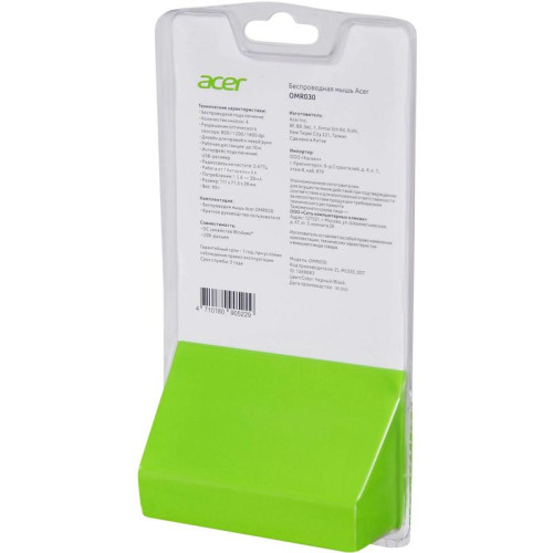 Мышь Acer OMR030 черный оптическая 1600dpi беспров. USB 3but (ZL.MCEEE.007)