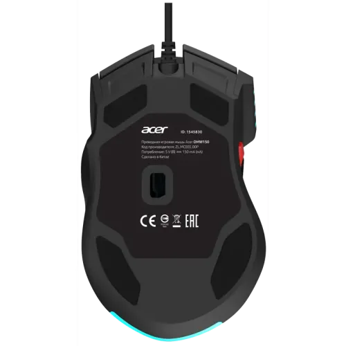 Мышь игровая компьютерная/ Проводная игровая мышь ACER OMW150 Wired USB Gaming Mouse (4800dpi) RGB (8but) black