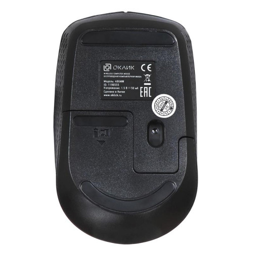 Мышь Oklick 486MW черный оптическая 1600dpi беспров. USB для ноутбука 3but (1196555)