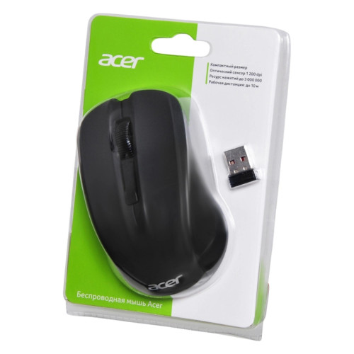 Мышь Acer OMR010 черный оптическая 1200dpi беспров. USB 3but (ZL.MCEEE.005)