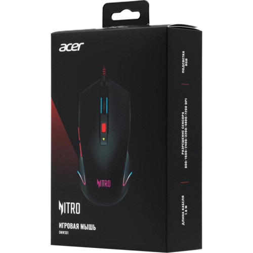 Мышь Acer Nitro OMW301 черный оптическая 7200dpi USB 6but (ZL.MCECC.024)