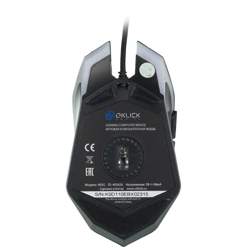 Мышь Oklick 905G INVASION черный оптическая 3600dpi USB для ноутбука 6but (405626)